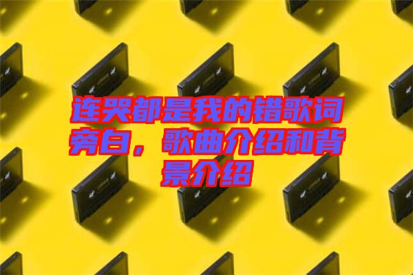 連哭都是我的錯歌詞旁白，歌曲介紹和背景介紹