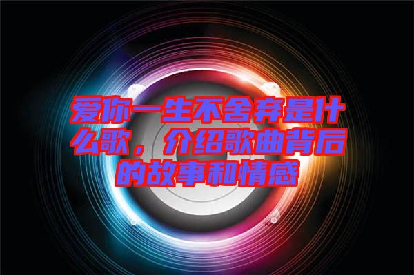 愛你一生不舍棄是什么歌，介紹歌曲背后的故事和情感