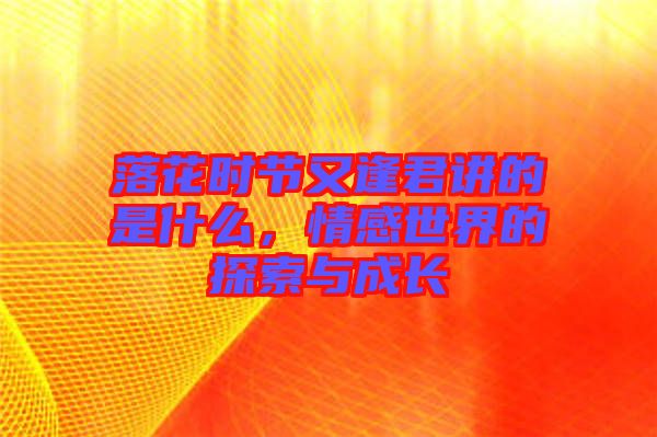 落花時(shí)節(jié)又逢君講的是什么，情感世界的探索與成長(zhǎng)