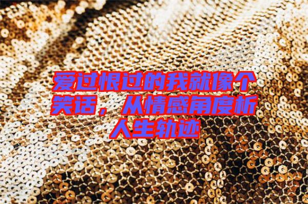 愛過恨過的我就像個(gè)笑話，從情感角度析人生軌跡