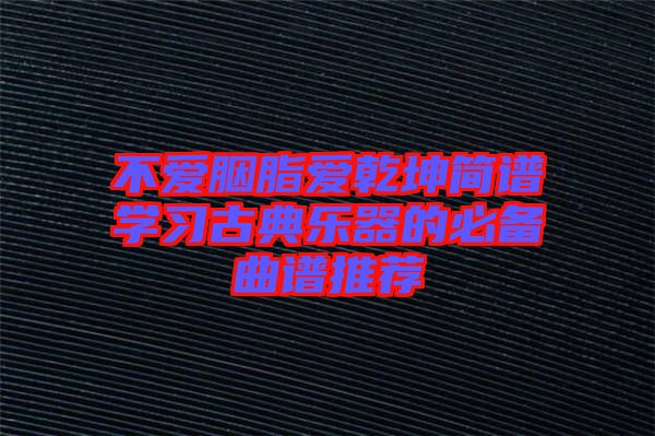 不愛胭脂愛乾坤簡(jiǎn)譜學(xué)習(xí)古典樂(lè)器的必備曲譜推薦