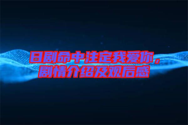 日劇命中注定我愛(ài)你，劇情介紹及觀(guān)后感