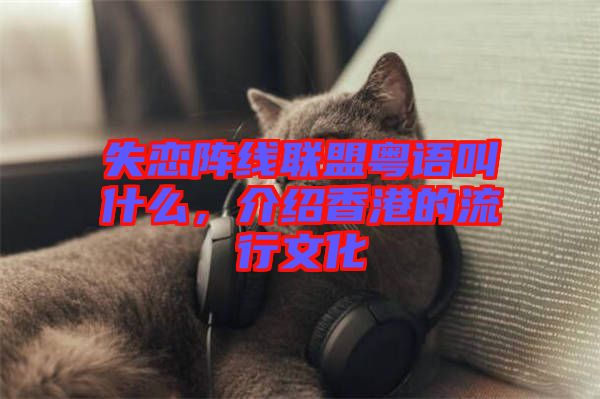 失戀陣線聯(lián)盟粵語(yǔ)叫什么，介紹香港的流行文化