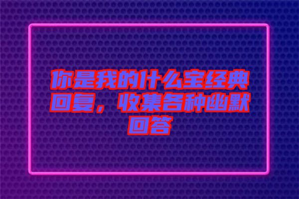 你是我的什么寶經(jīng)典回復(fù)，收集各種幽默回答
