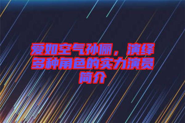 愛如空氣孫儷，演繹多種角色的實(shí)力演員簡介