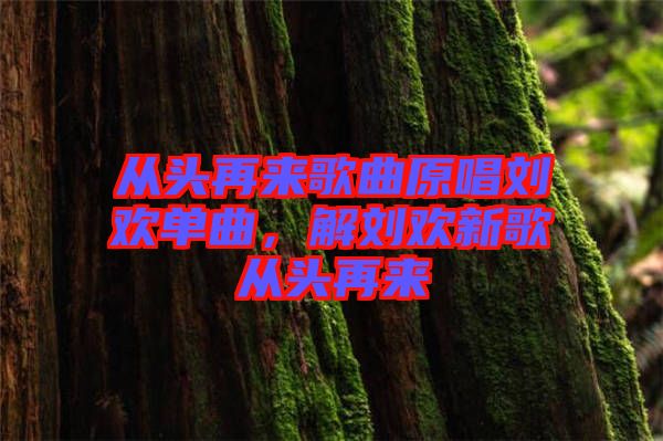 從頭再來歌曲原唱劉歡單曲，解劉歡新歌從頭再來