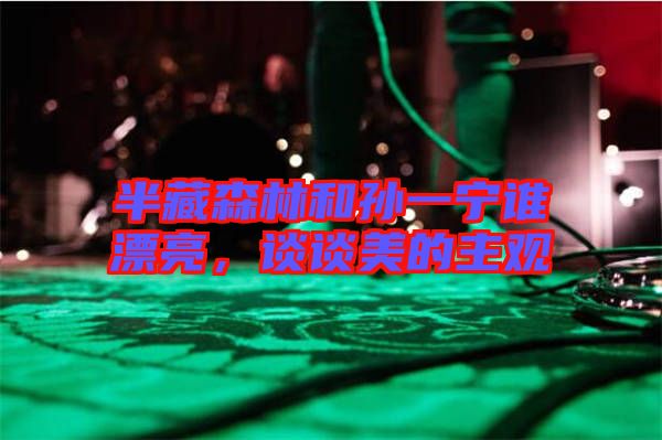 半藏森林和孫一寧誰漂亮，談談美的主觀