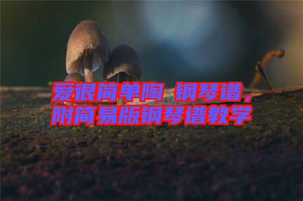 愛很簡單陶喆鋼琴譜，附簡易版鋼琴譜教學(xué)