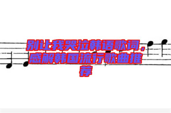 別讓我哭泣韓語(yǔ)歌詞，感解韓國(guó)流行歌曲推薦