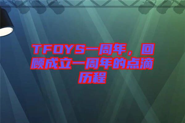 TFOYS一周年，回顧成立一周年的點滴歷程