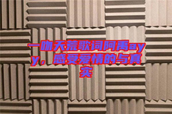 一吻天荒歌詞阿禹ayy，感受愛情的與真實