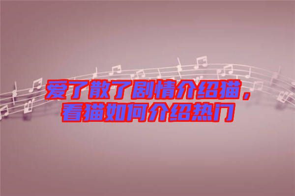 愛了散了劇情介紹貓，看貓如何介紹熱門