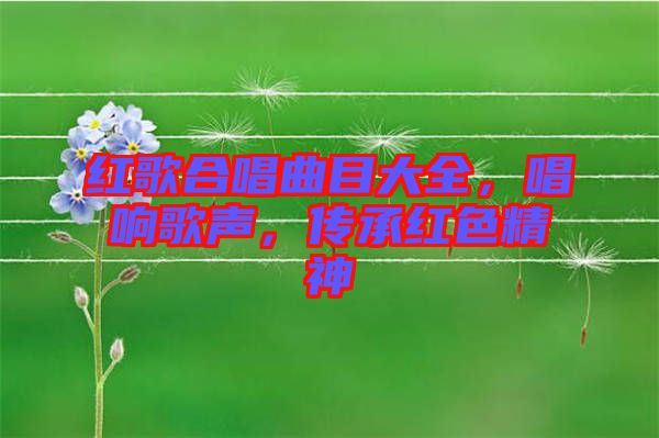 紅歌合唱曲目大全，唱響歌聲，傳承紅色精神