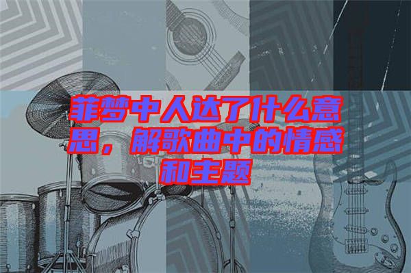 菲夢(mèng)中人達(dá)了什么意思，解歌曲中的情感和主題