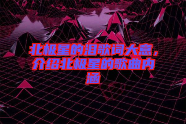 北極星的淚歌詞大意，介紹北極星的歌曲內涵