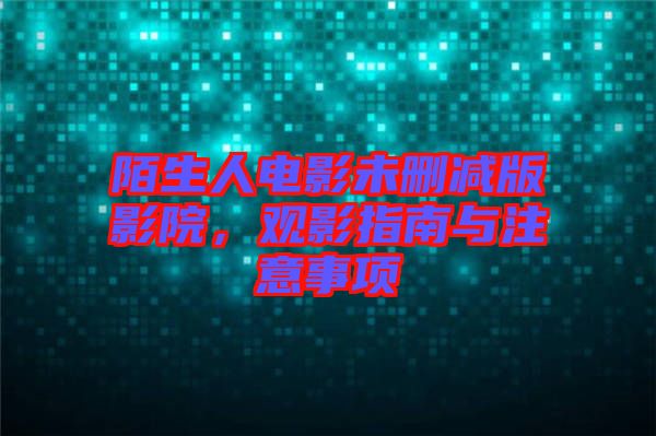 陌生人電影未刪減版影院，觀(guān)影指南與注意事項(xiàng)