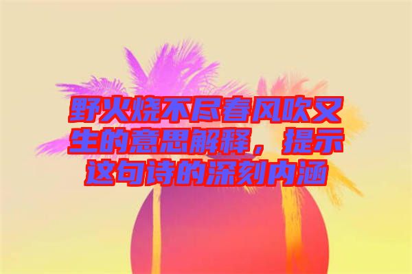 野火燒不盡春風(fēng)吹又生的意思解釋，提示這句詩的深刻內(nèi)涵