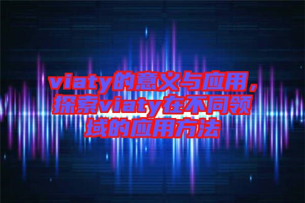 viaty的意義與應(yīng)用，探索viaty在不同領(lǐng)域的應(yīng)用方法