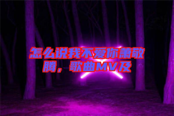 怎么說我不愛你蕭敬騰，歌曲MV及