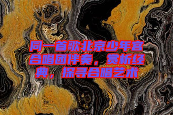 同一首歌北京少年宮合唱團(tuán)伴奏，賞析經(jīng)典，探尋合唱藝術(shù)