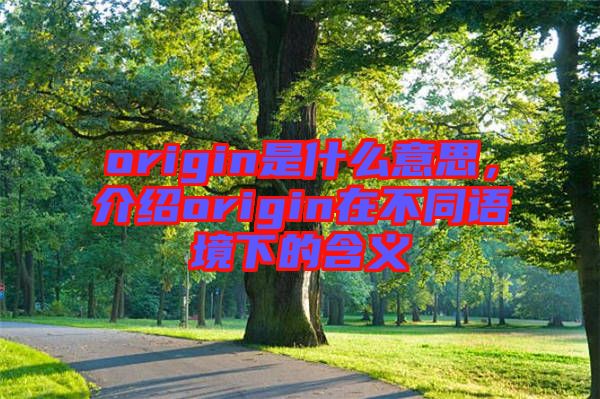 origin是什么意思，介紹origin在不同語境下的含義