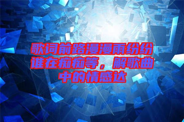 歌詞前路漫漫雨紛紛誰在癡癡等，解歌曲中的情感達