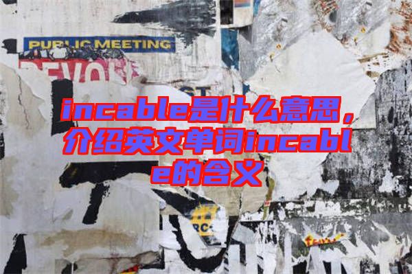 incable是什么意思，介紹英文單詞incable的含義
