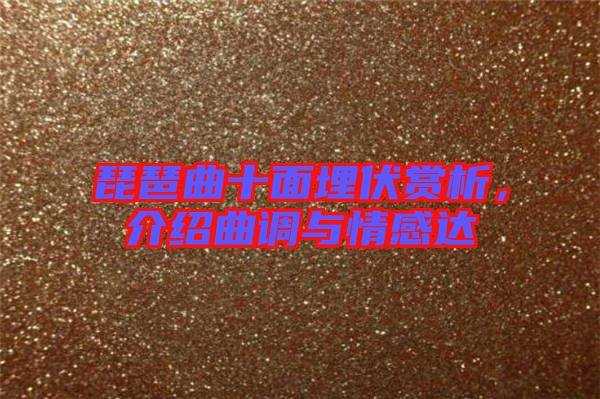琵琶曲十面埋伏賞析，介紹曲調(diào)與情感達(dá)
