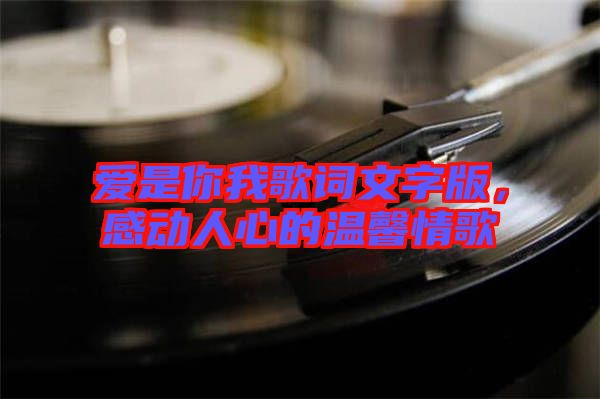 愛是你我歌詞文字版，感動(dòng)人心的溫馨情歌