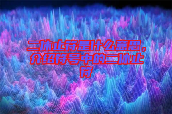二休止符是什么意思，介紹符號(hào)中的二休止符