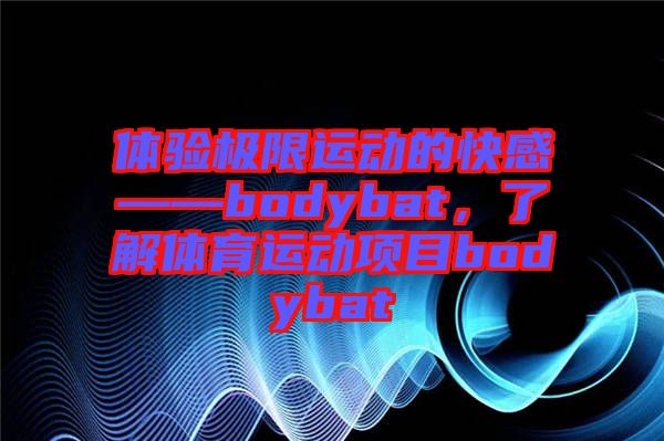 體驗(yàn)極限運(yùn)動的快感——bodybat，了解體育運(yùn)動項(xiàng)目bodybat