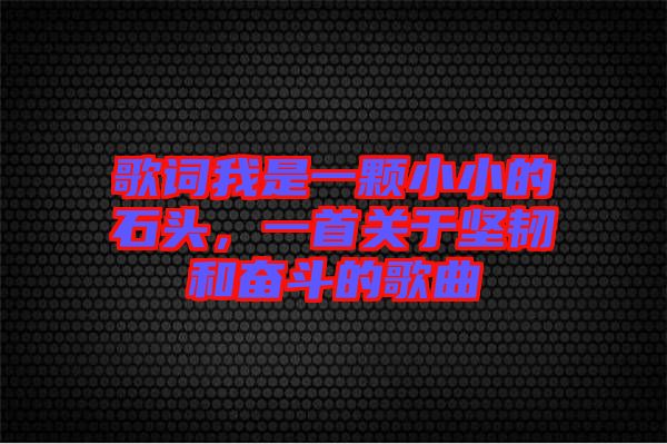歌詞我是一顆小小的石頭，一首關于堅韌和奮斗的歌曲