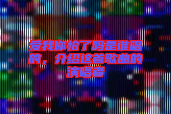 愛我你怕了嗎是誰唱的，介紹這首歌曲的演唱者
