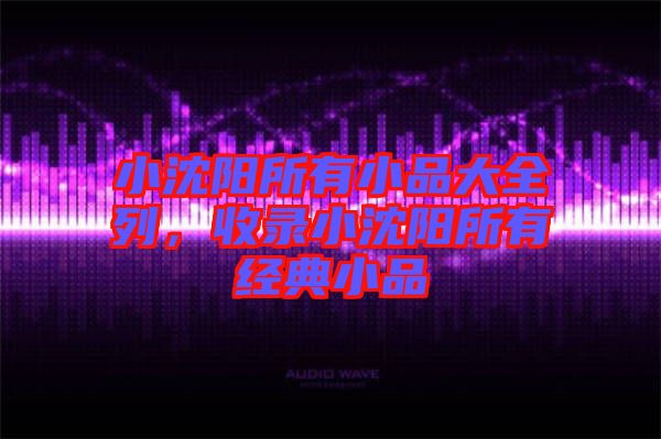 小沈陽所有小品大全列，收錄小沈陽所有經(jīng)典小品