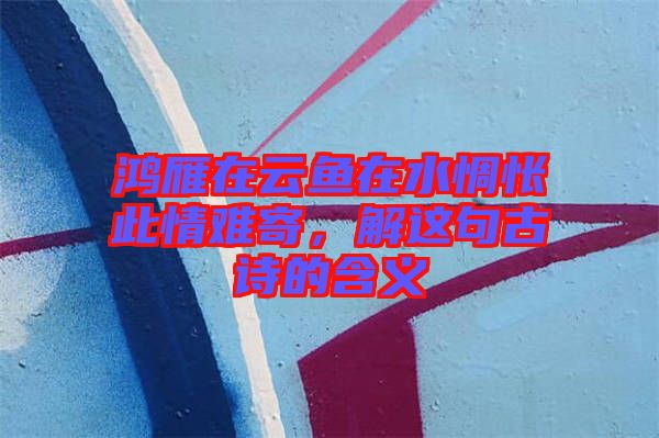 鴻雁在云魚在水惆悵此情難寄，解這句古詩(shī)的含義