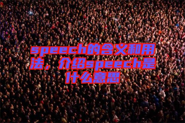 speech的含義和用法，介紹speech是什么意思