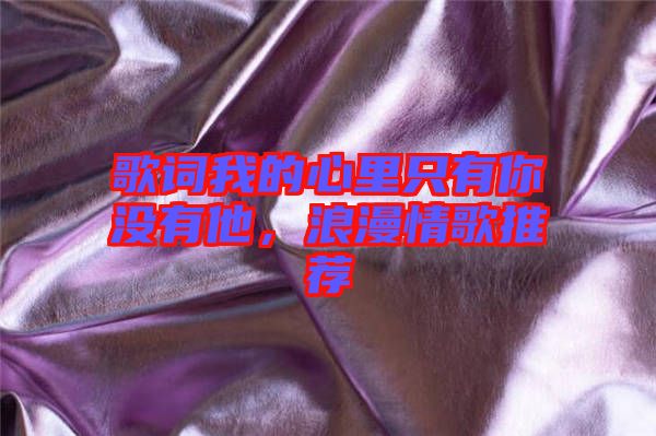 歌詞我的心里只有你沒有他，浪漫情歌推薦