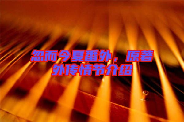 忽而今夏番外，原著外傳情節(jié)介紹