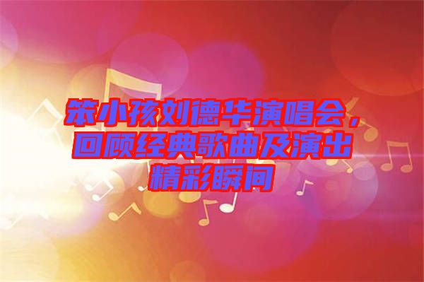 笨小孩劉德華演唱會，回顧經(jīng)典歌曲及演出精彩瞬間