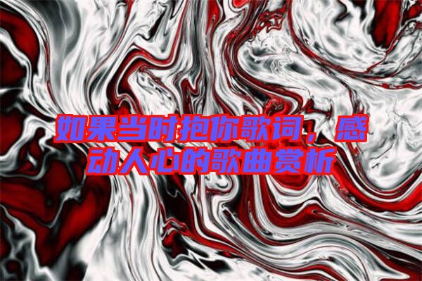 如果當(dāng)時(shí)抱你歌詞，感動(dòng)人心的歌曲賞析