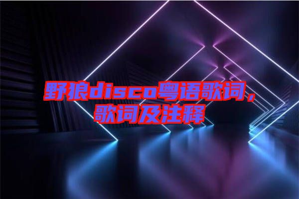 野狼disco粵語歌詞，歌詞及注釋