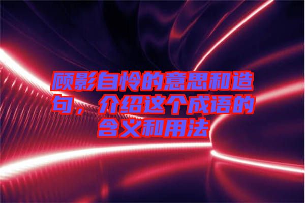 顧影自憐的意思和造句，介紹這個(gè)成語的含義和用法