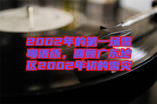2002年的第一場(chǎng)雪粵語(yǔ)版，回顧廣東地區(qū)2002年初的雪災(zāi)