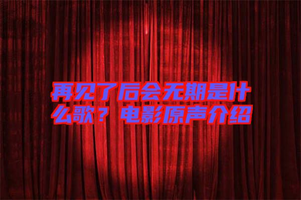 再見(jiàn)了后會(huì)無(wú)期是什么歌？電影原聲介紹