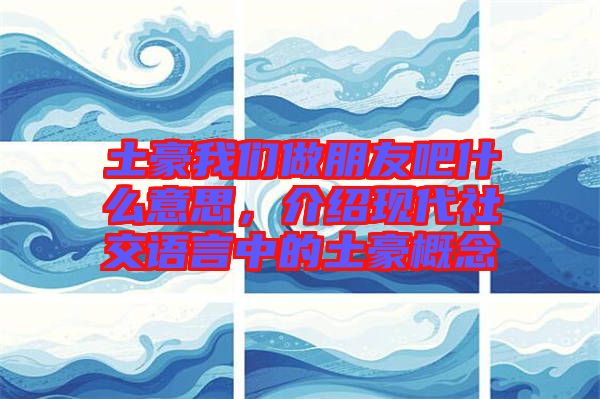 土豪我們做朋友吧什么意思，介紹現(xiàn)代社交語言中的土豪概念