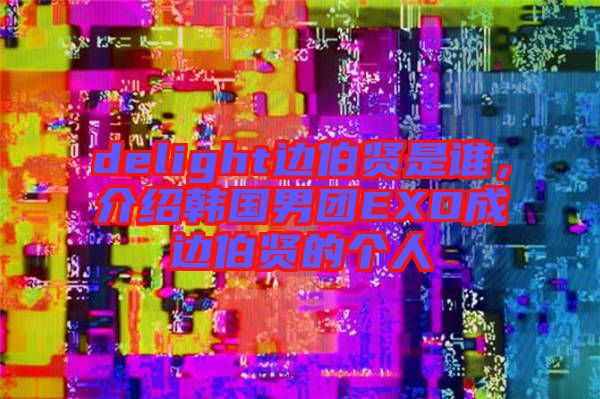 delight邊伯賢是誰，介紹韓國男團EXO成邊伯賢的個人