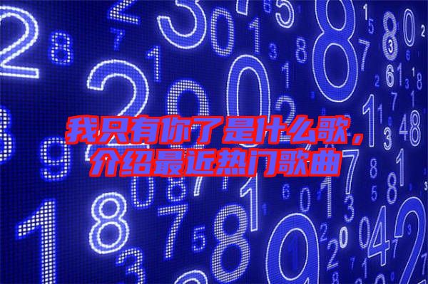 我只有你了是什么歌，介紹最近熱門歌曲