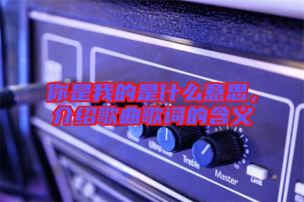 你是我的是什么意思，介紹歌曲歌詞的含義
