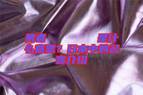 勇者のくせになまいきだ是什么意思？日本中的名言介紹