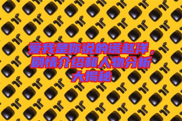 愛我是你說的謊趙洋，劇情介紹和人物分析大揭秘
